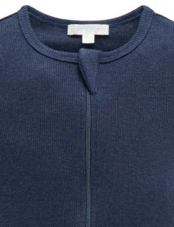 Short Ribbed Zip Growsuit
