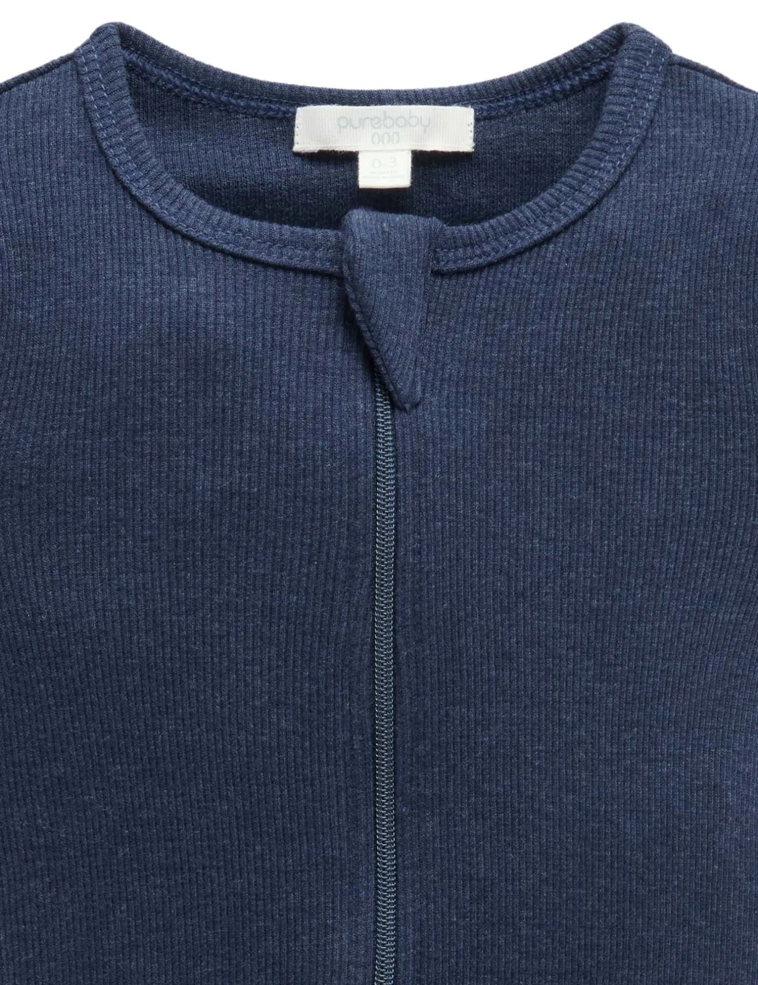 Short Ribbed Zip Growsuit
