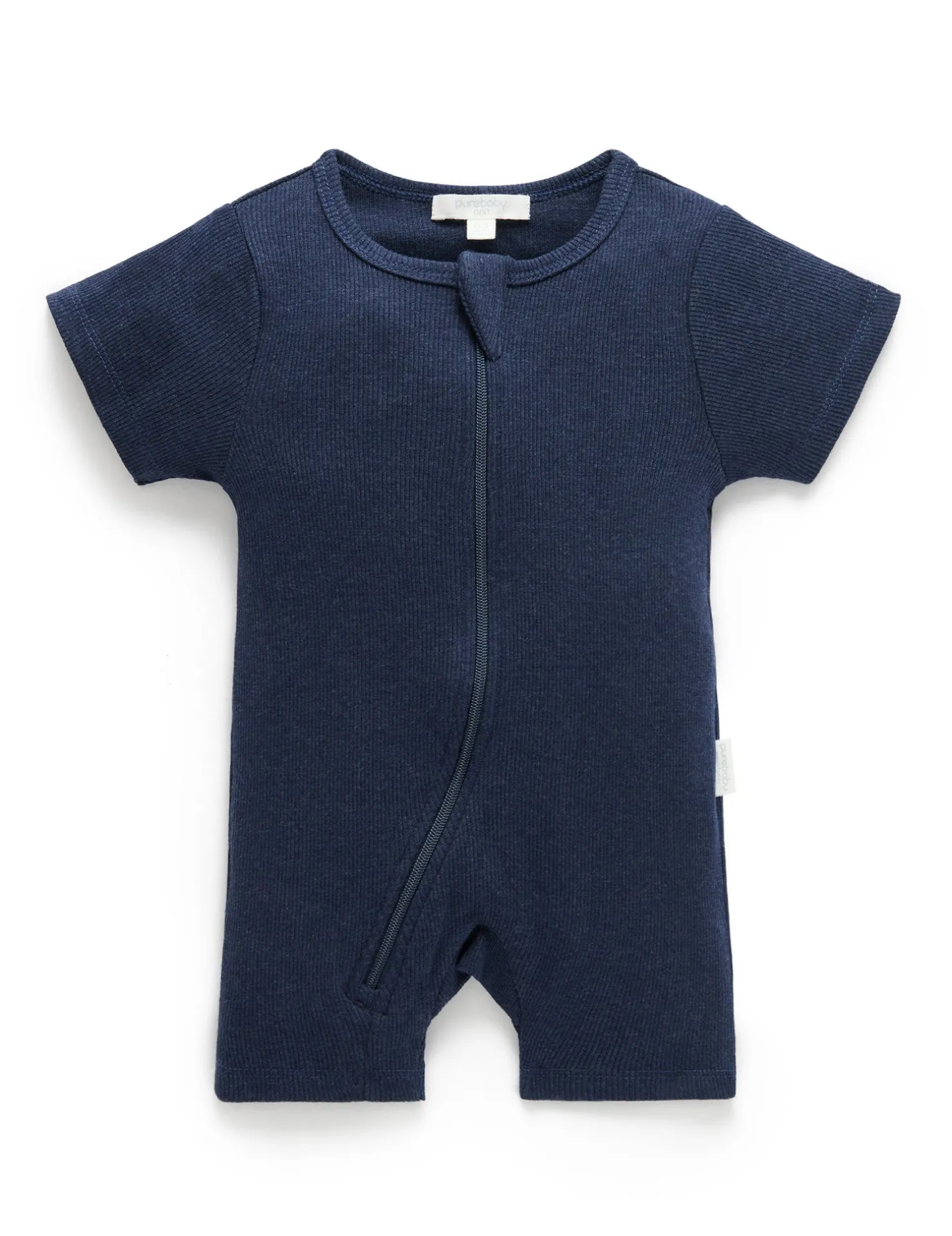 Short Ribbed Zip Growsuit