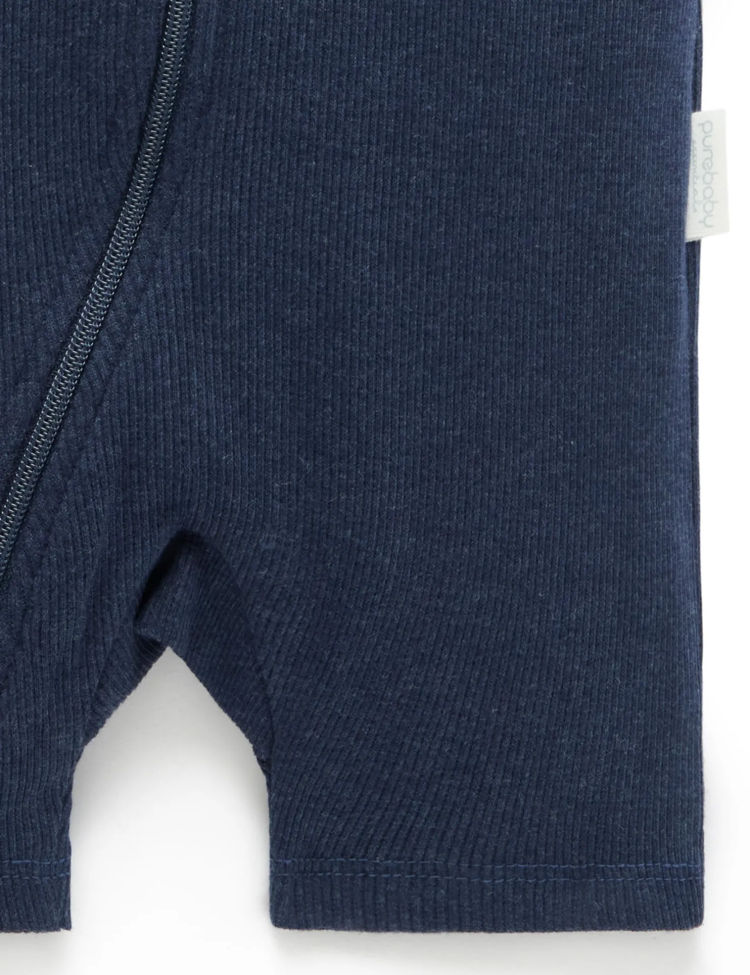 Short Ribbed Zip Growsuit