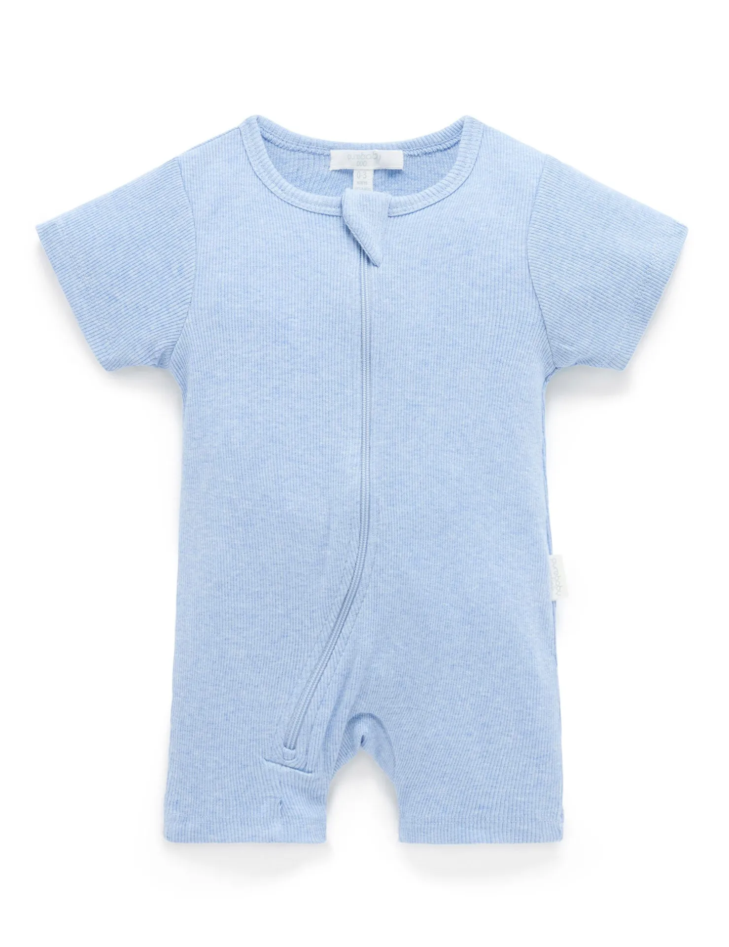 Short Ribbed Zip Growsuit