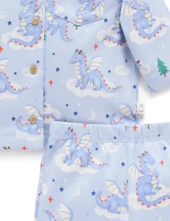 Sleeping Dragon Thick Button Up PJ Set
