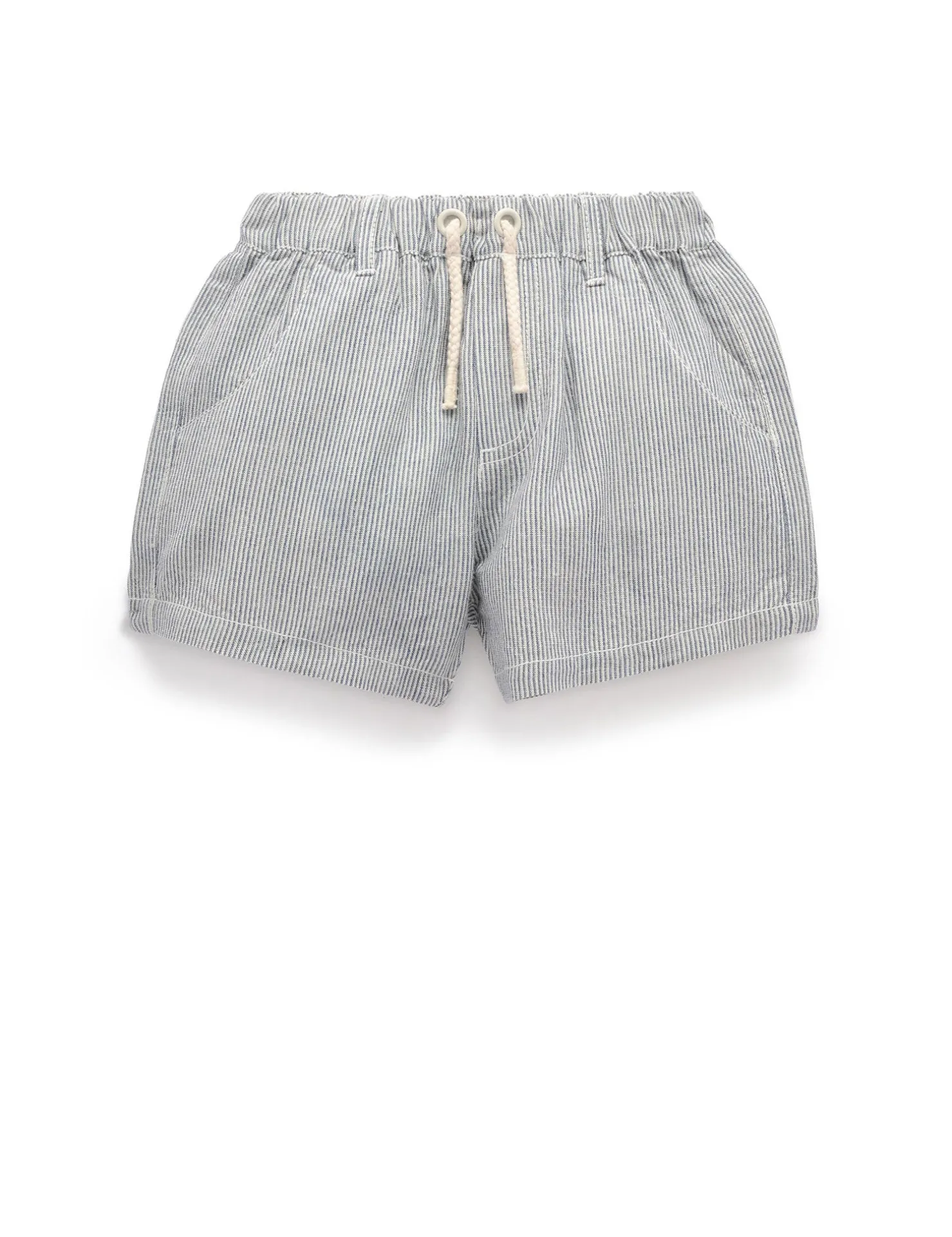 Striped Linen Blend Shorts