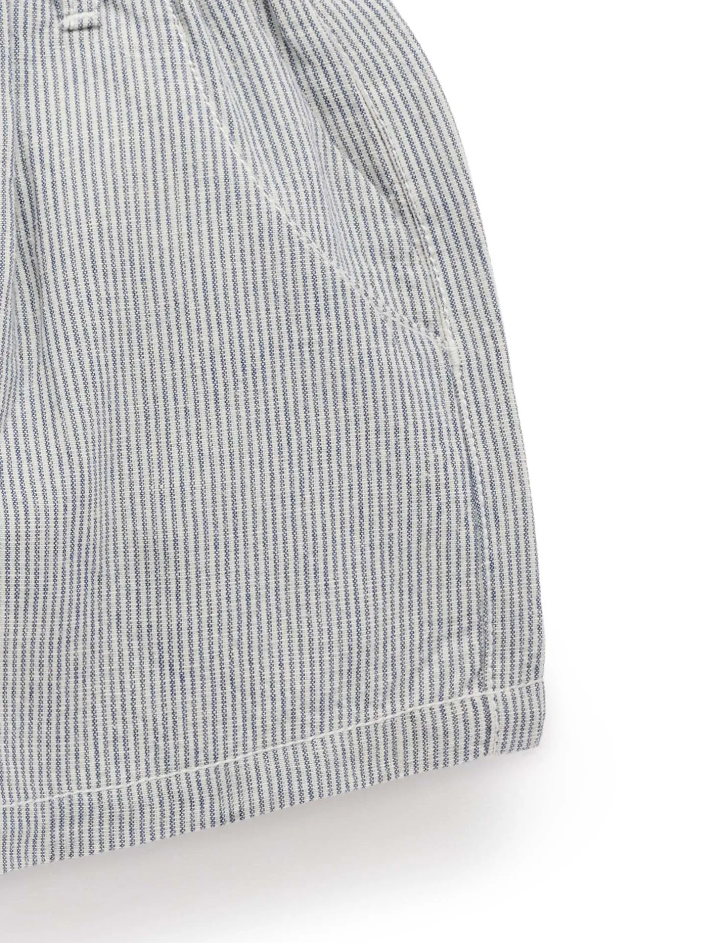 Striped Linen Blend Shorts