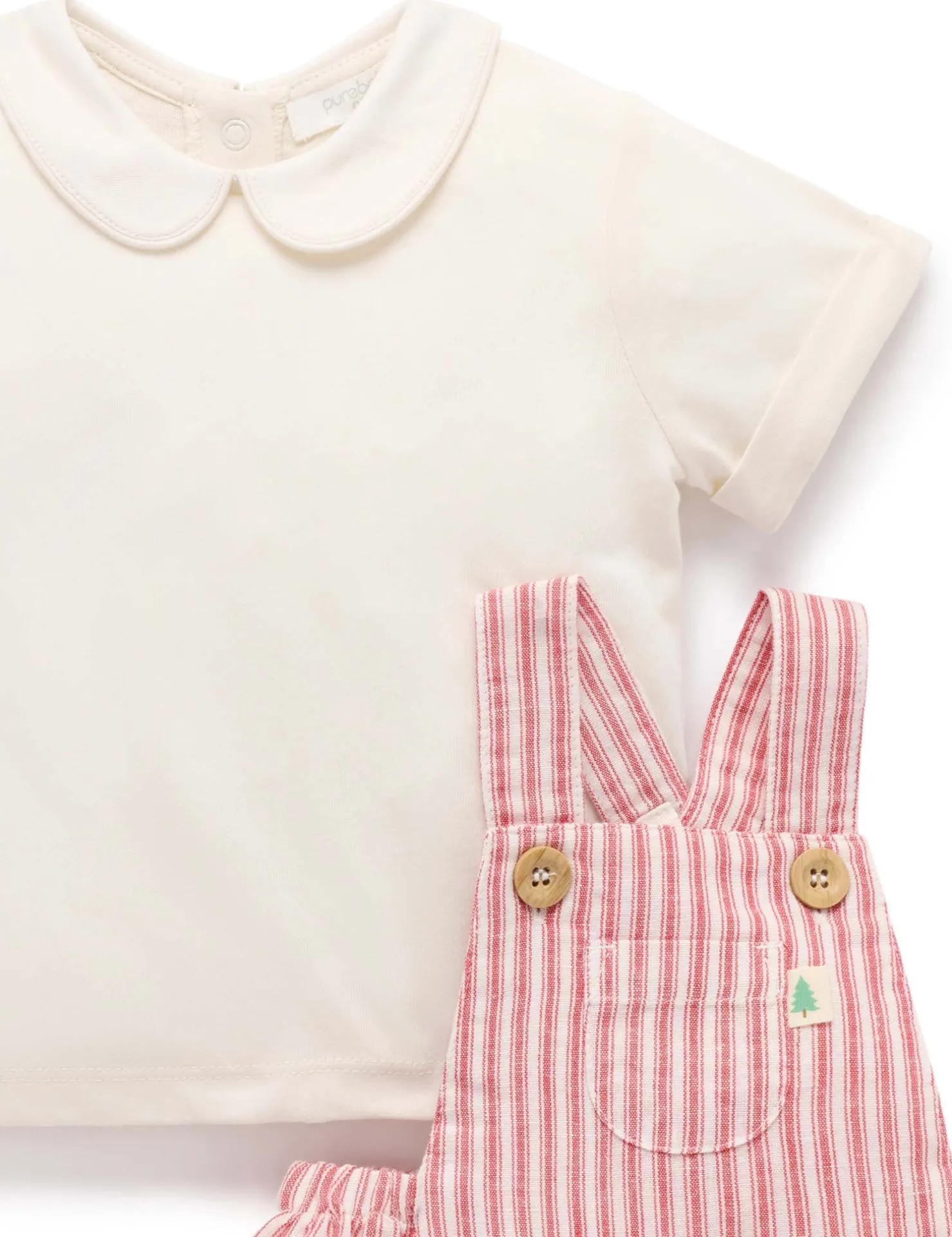 Striped Overall Set