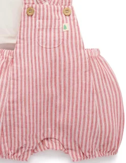 Striped Overall Set