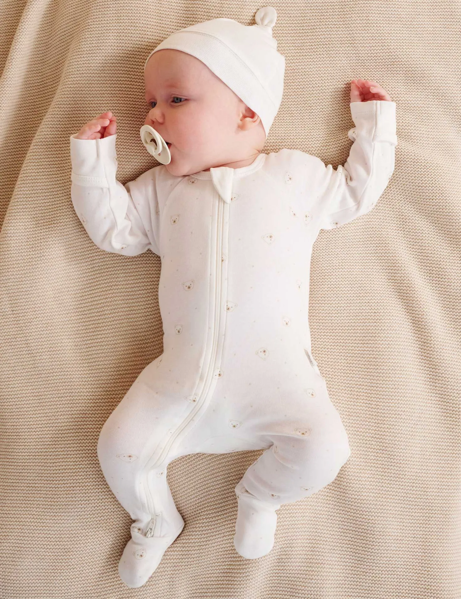 Vanilla Bear 2 Pack Zip Growsuit