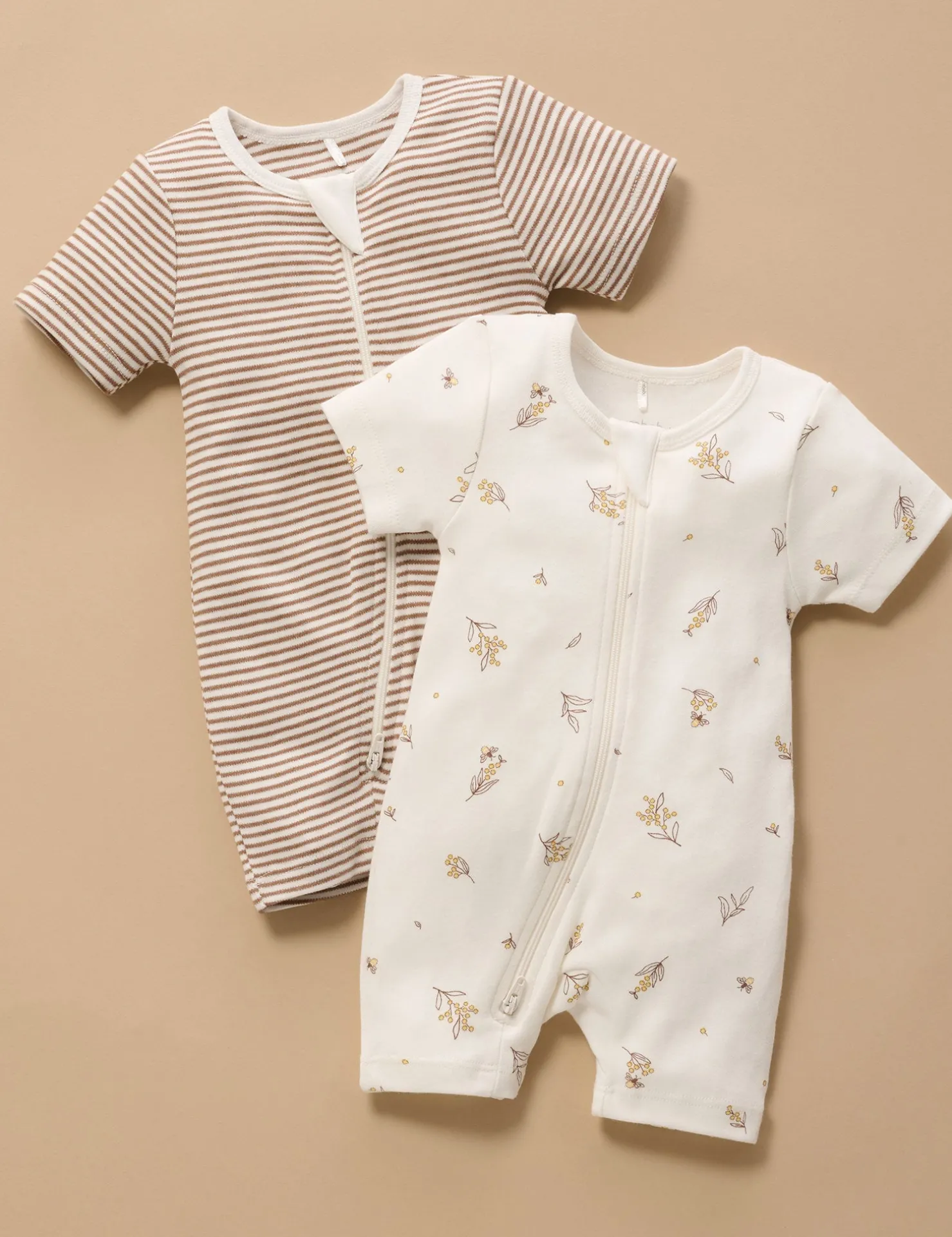 Wattle Bee 2 Pack Short Zip Growsuit