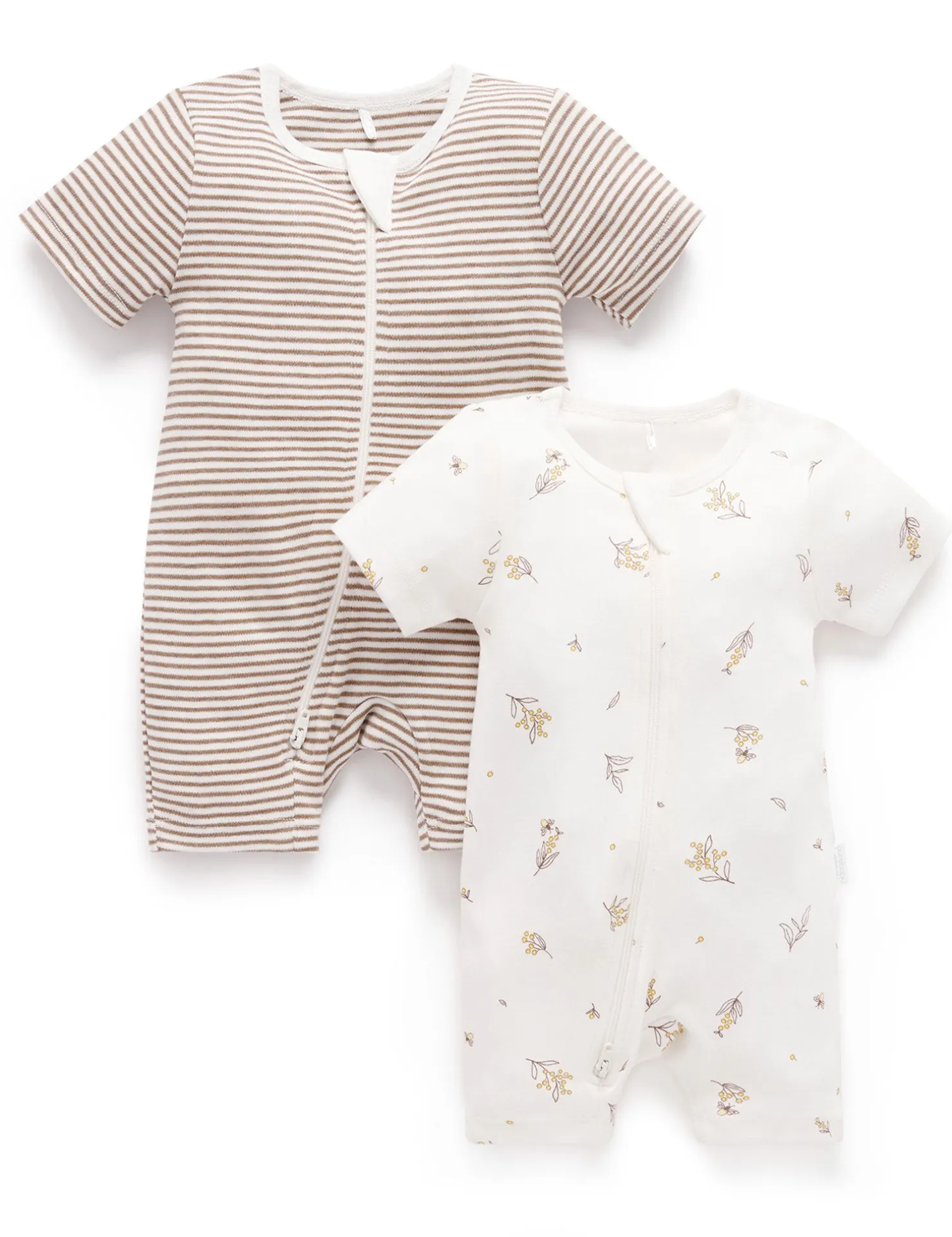 Wattle Bee 2 Pack Short Zip Growsuit