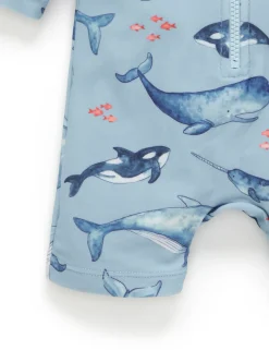 Whale Pod Long Sleeve Rashie Sunsuit
