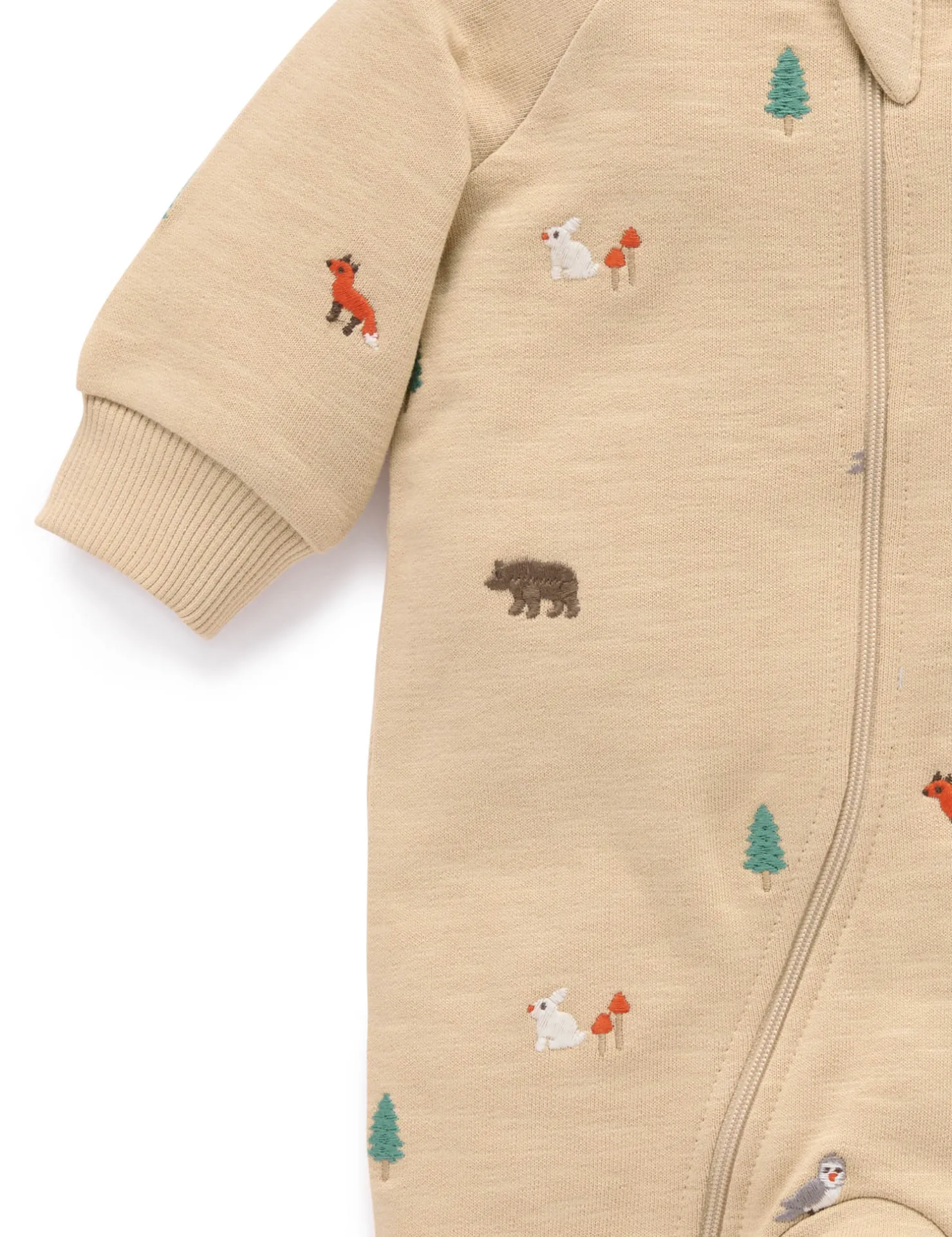 Woodland Embroidered Fleece Growsuit