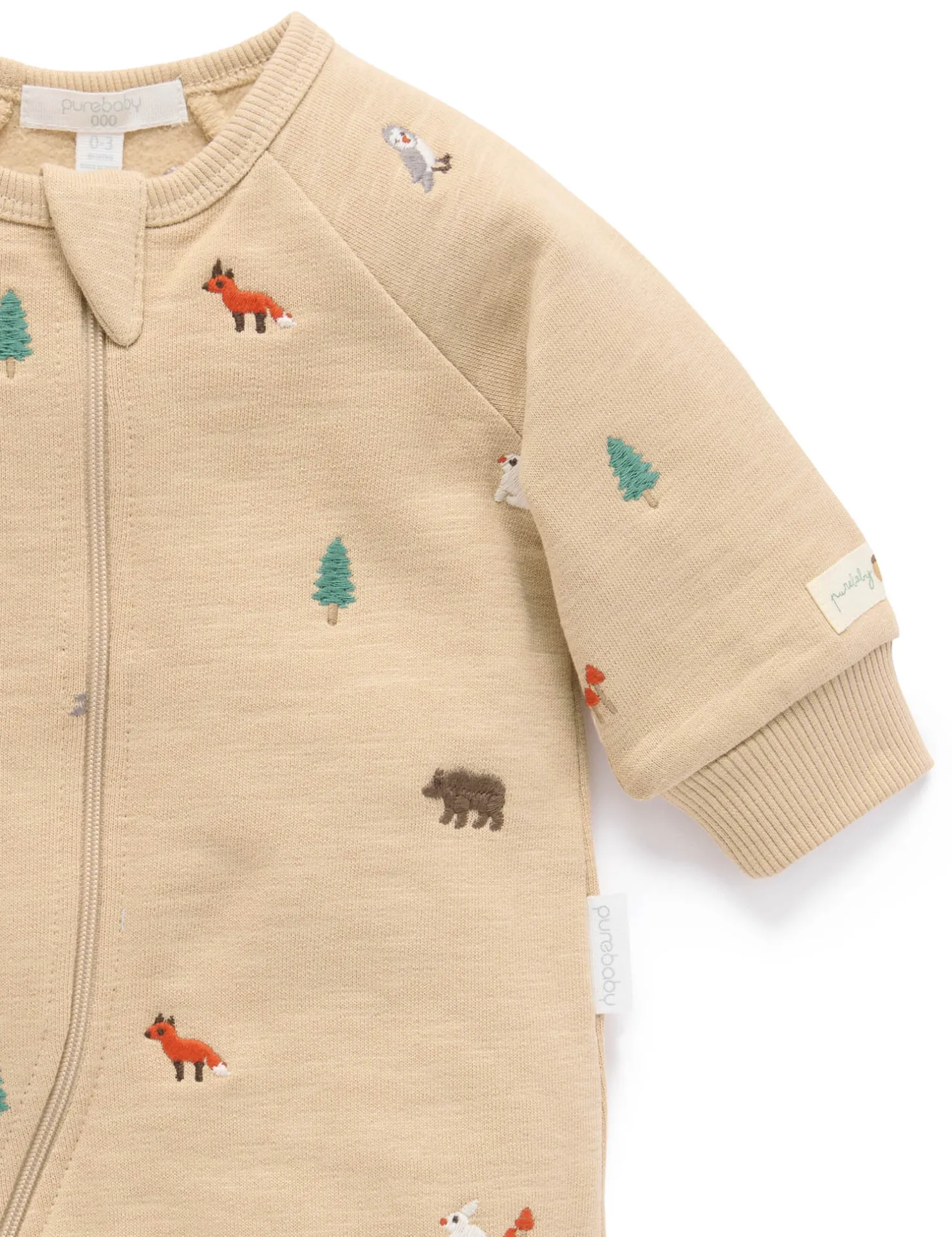 Woodland Embroidered Fleece Growsuit